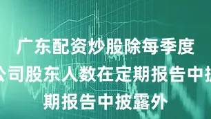 广东配资炒股除每季度末的公司股东人数在定期报告中披露外